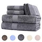 Wonwo 100% Cotton Bath Towels, 600 GSM Luxury 6 Piece Set - 2 Bath Towels, 2 Hand Towels, and 2 Washcloths - Gray
by Wonwo
