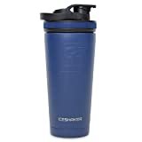 Ice Shaker Stainless Steel Insulated Water Bottle Protein Mixing Cup (As seen on Shark Tank) | Gronk Shaker | (Navy 26 oz)  by Ice Shaker  