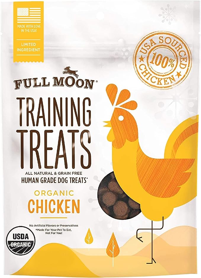 Full Moon USDA Organic Chicken Training Treats Healthy All Natural Dog Treats Human Grade 175 Treats