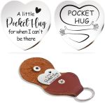 Inspirational Pocket Hug Token Gift, Long Distance Relationship Keepsake Stainless Steel Double Sided Pocket Hug Token Gift for Friends Boyfriend Girlfriend Daughter Son-When I Can't Be There#NationalHuggingDay