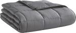 Weighted Blanket (Dark Grey,48"x72"-15lbs) Cooling Breathable Heavy Blanket Microfiber Material with Glass Beads Big Blanket for Adult All-Season Summer Fall Winter Soft Thick Comfort Blanket#NationalHuggingDay