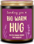 BdayPtion Thinking of You Gifts for Women, Get Well Feel Better Gifts, Encouragement Cheer Up Gifts, Sympathy Gifts, Sending You A Big Warm Hug for Friend Sister Mom Lavender Scented Candles#NationalHuggingDay