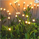 TONULAX Solar Garden Lights - New Upgraded Solar Swaying Light, Sway by Wind, Solar Outdoor Lights, Yard Patio Pathway Decoration, High Flexibility Iron Wire & Heavy Bulb Base, Warm White(2 Pack)#PlantAFlowerDay